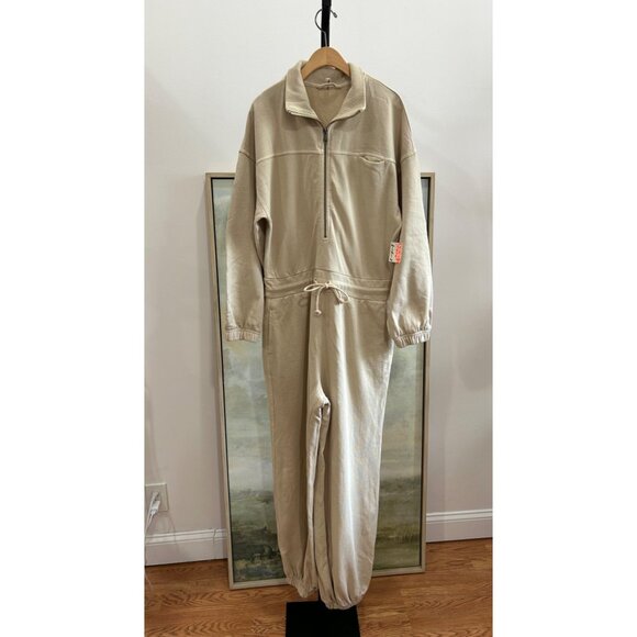 Free People Brightside One Piece In Magnolia Size Small Sweatshirt Jumpsuit - Picture 5 of 6